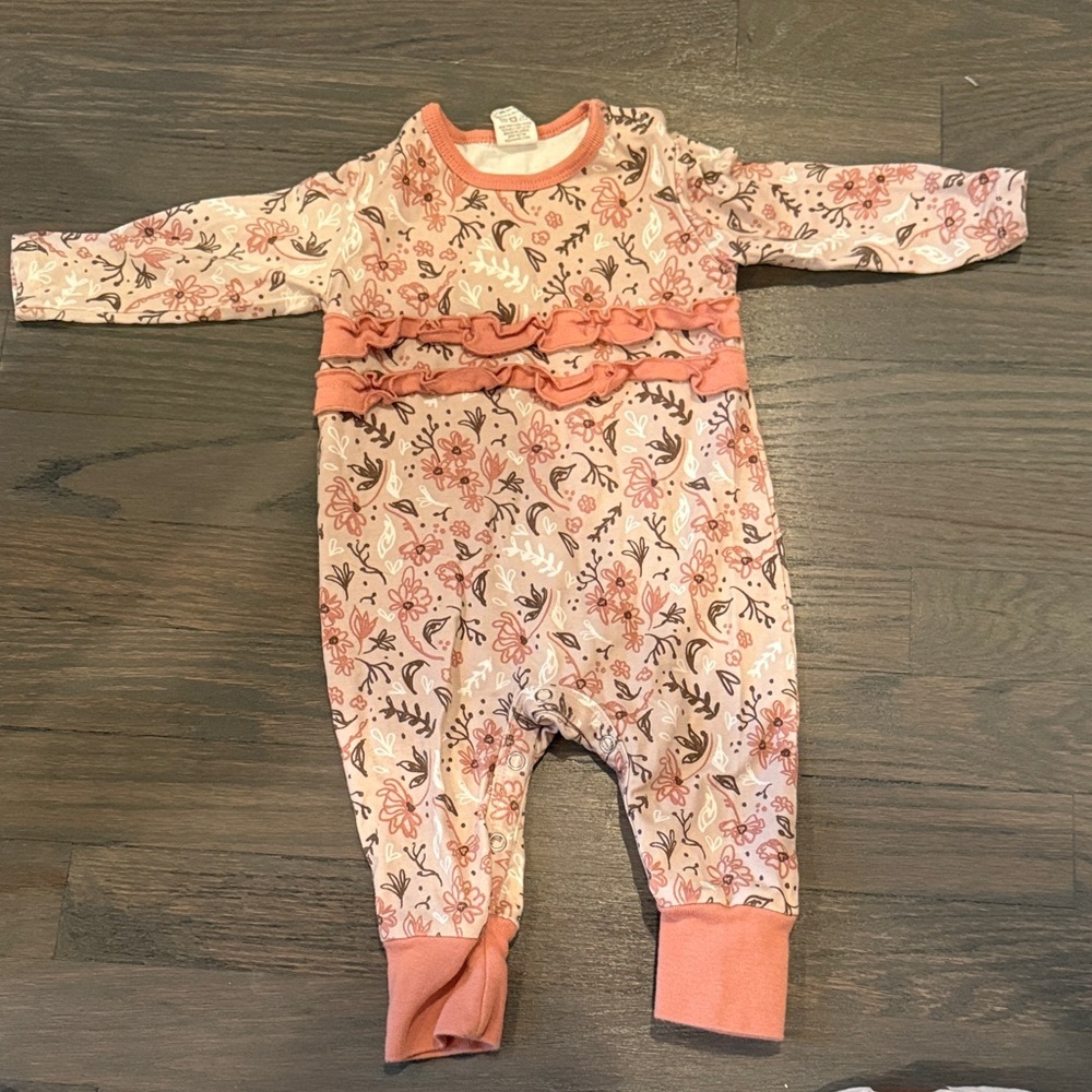 Fall Floral Long Sleeve Baby Onesie